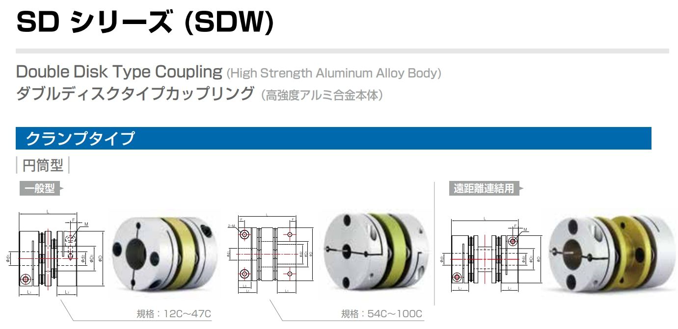 SD シリーズ(SDW) ダブルディスクタイプカップリング クランプタイプ