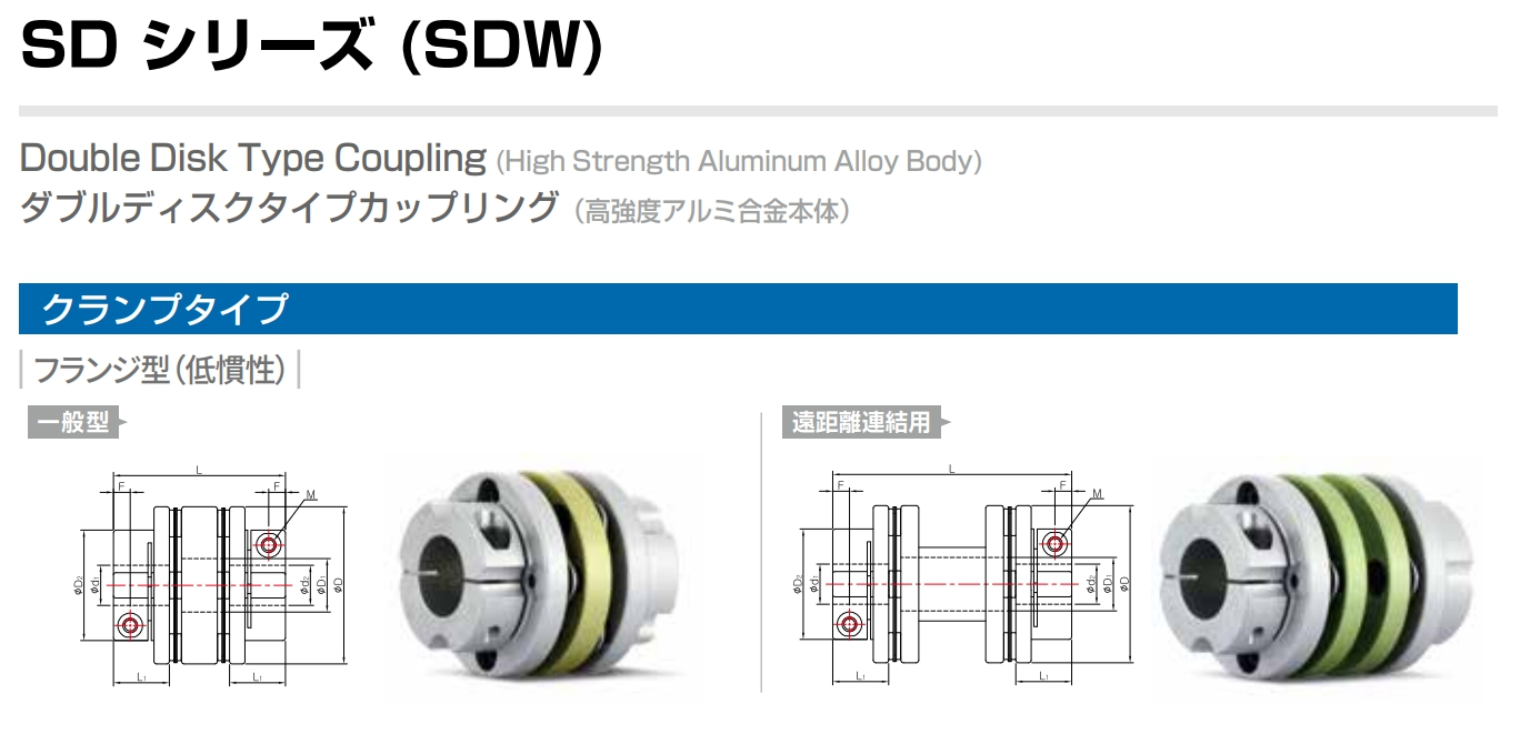 SD シリーズ(SDW) ダブルディスクタイプカップリング クランプタイプ